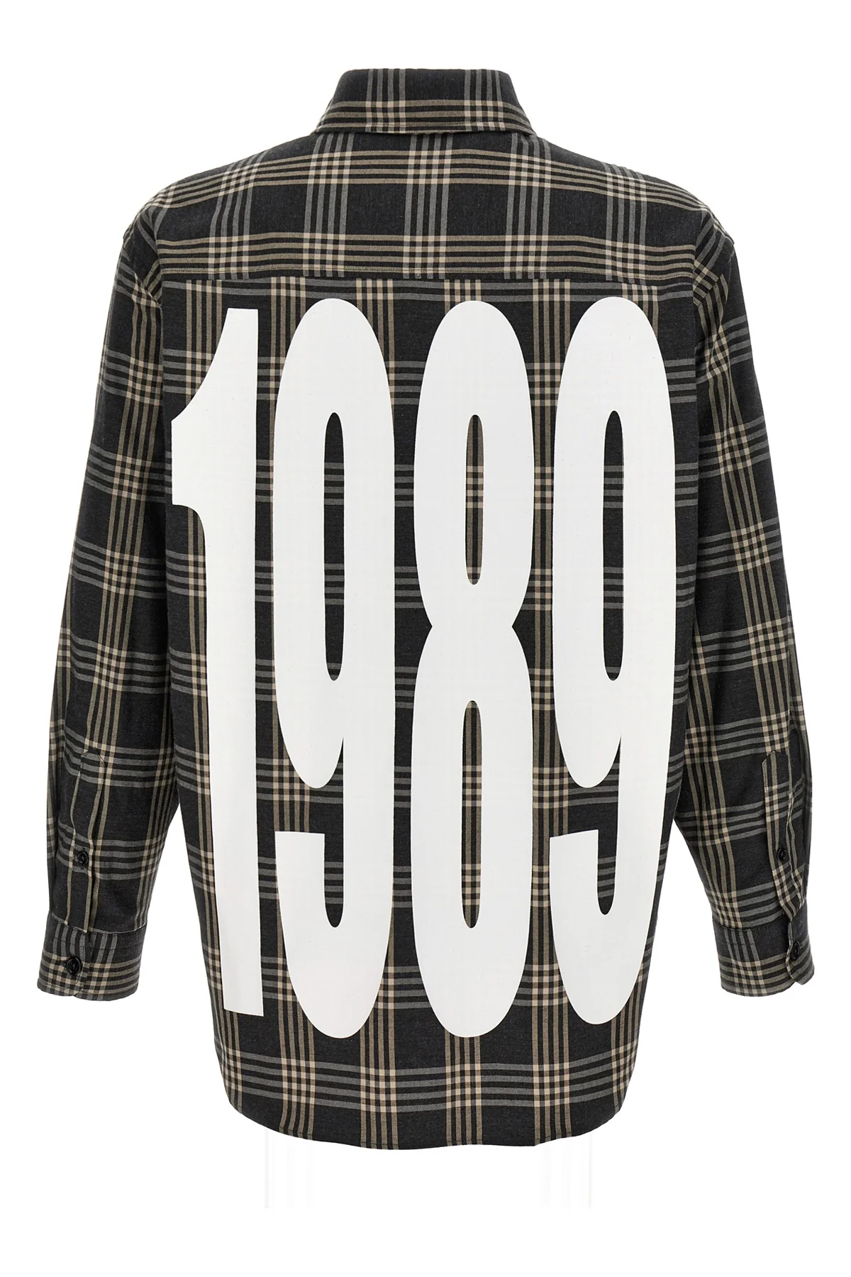 check-print cotton flannel shirt
