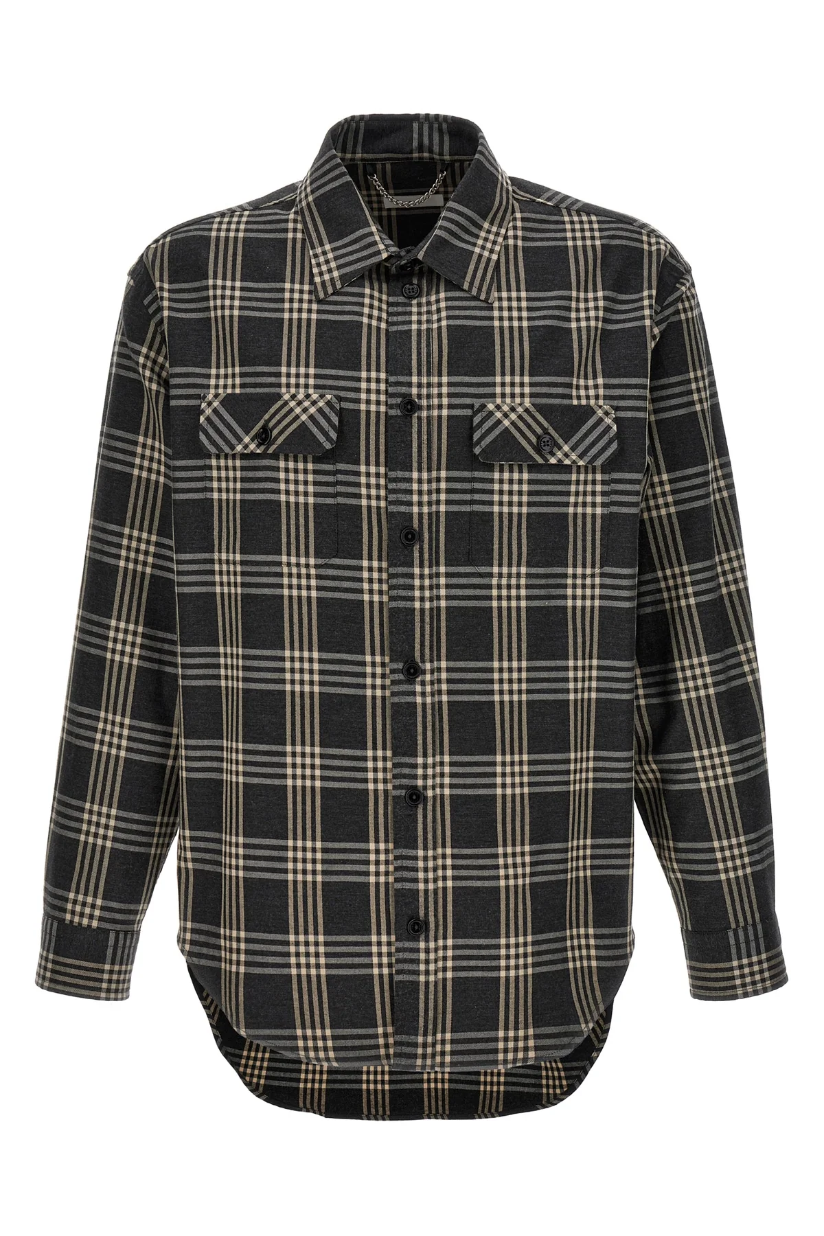 1989 STUDIO M check-print cotton flannel shirt
