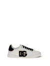 leather sneakers with logo