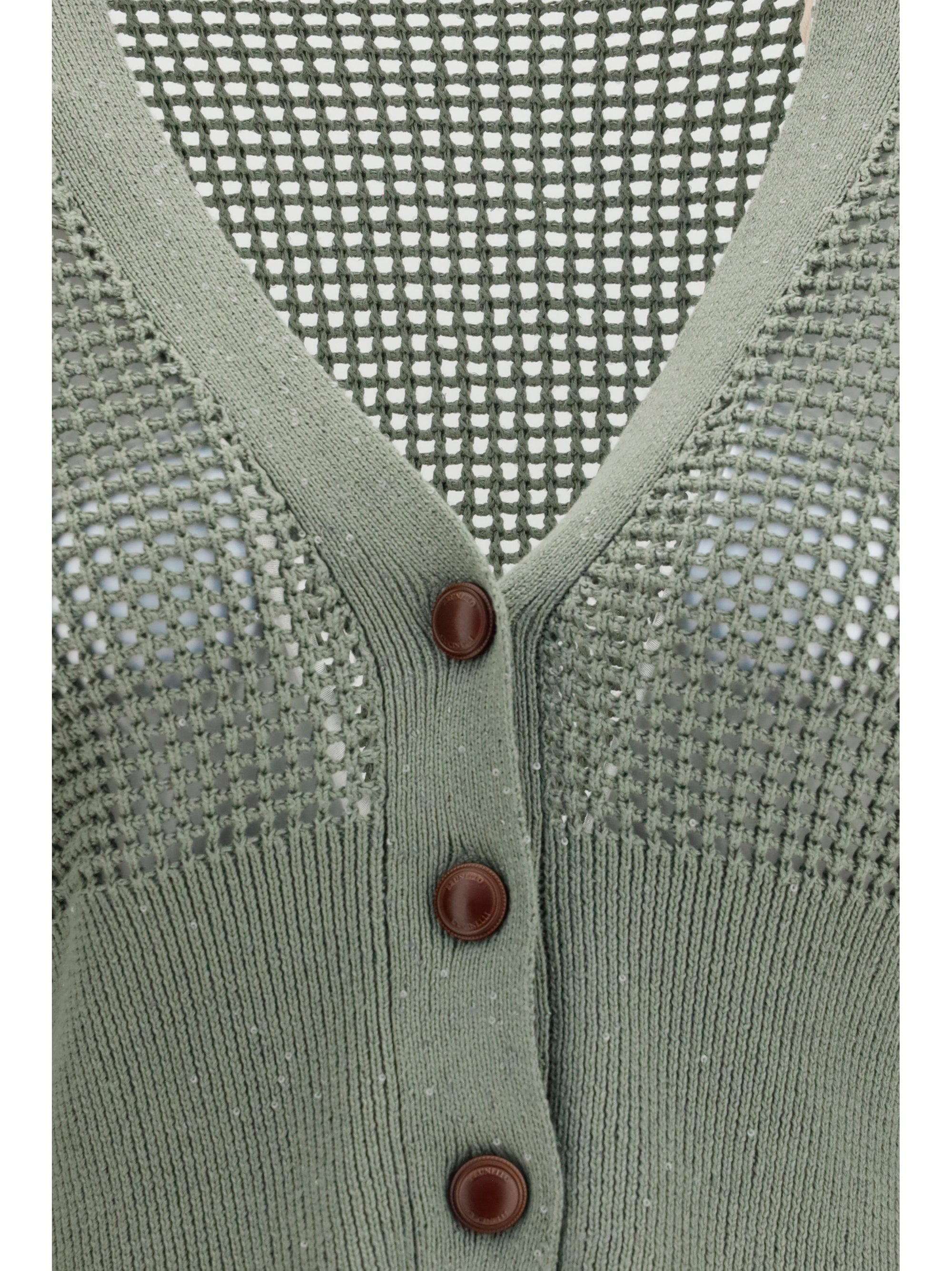 sequined mesh cardigan