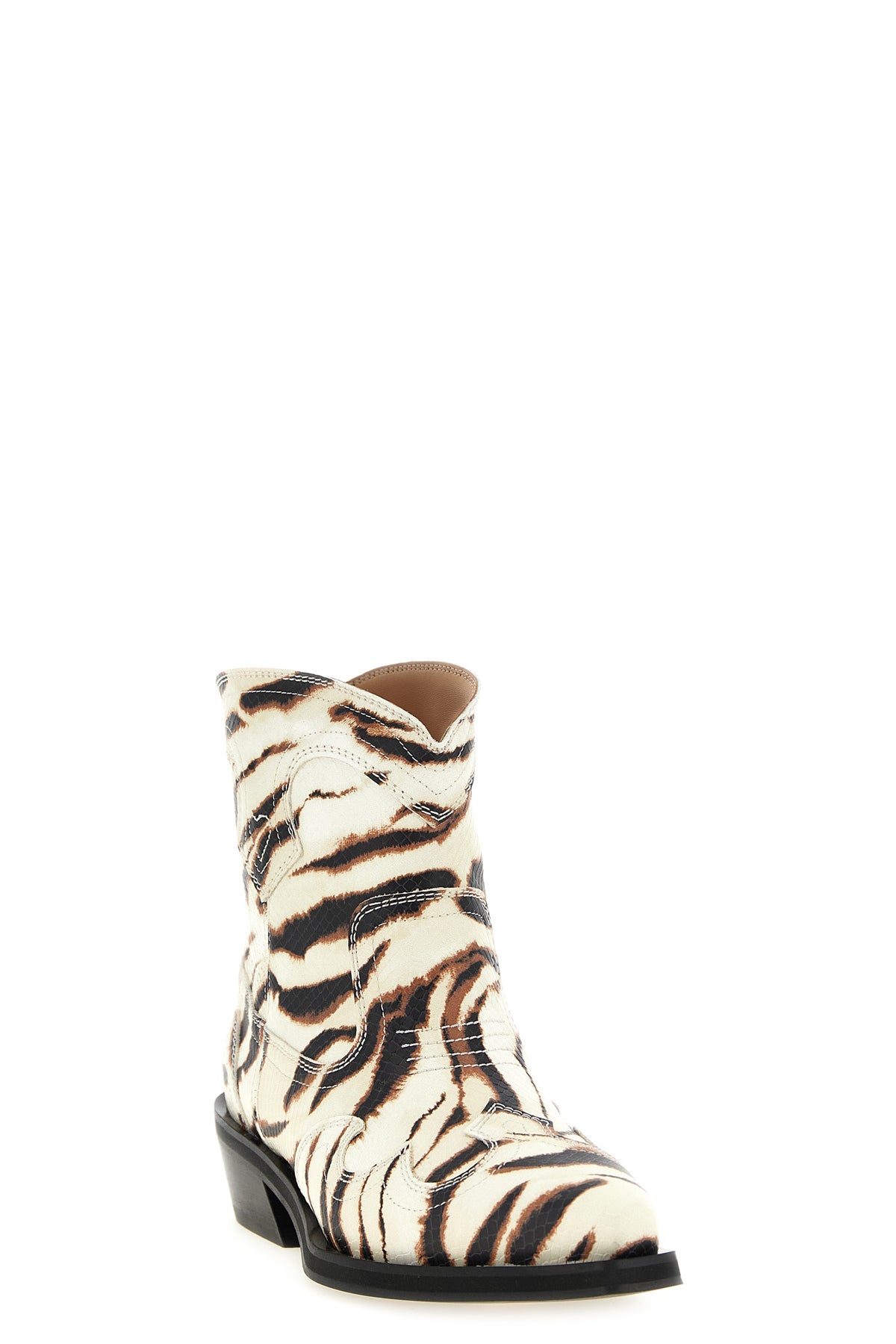 GANNI 36 ankle boots in leather-effect fabric