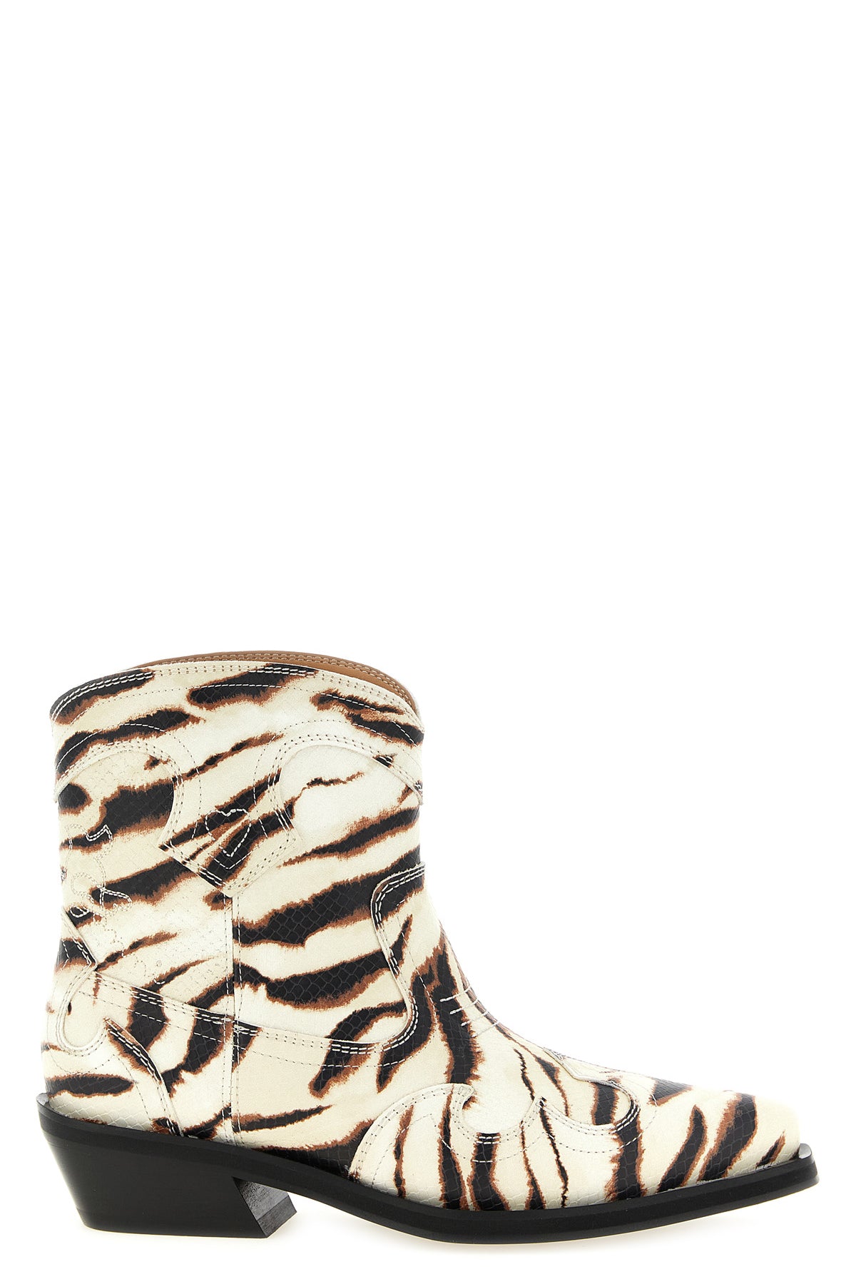 GANNI 36 ankle boots in leather-effect fabric