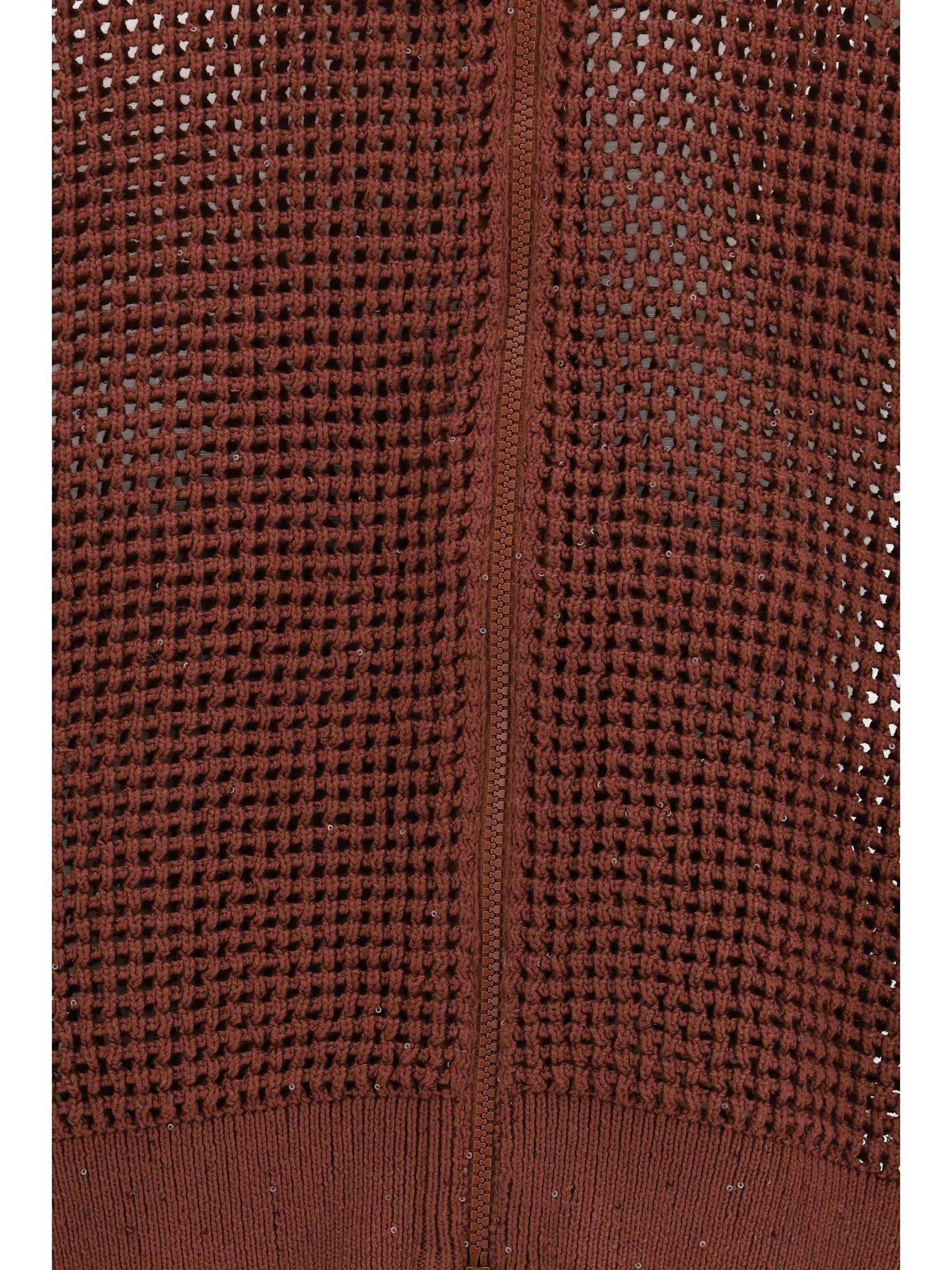 cotton mesh cardigan with dazzling details
