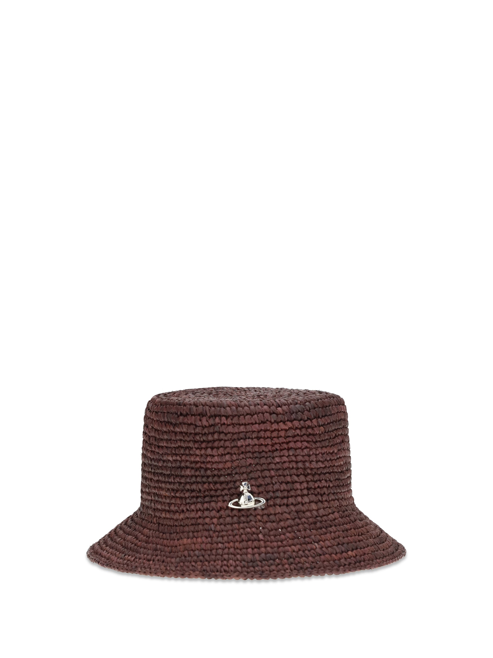 orb raffia bucket hat