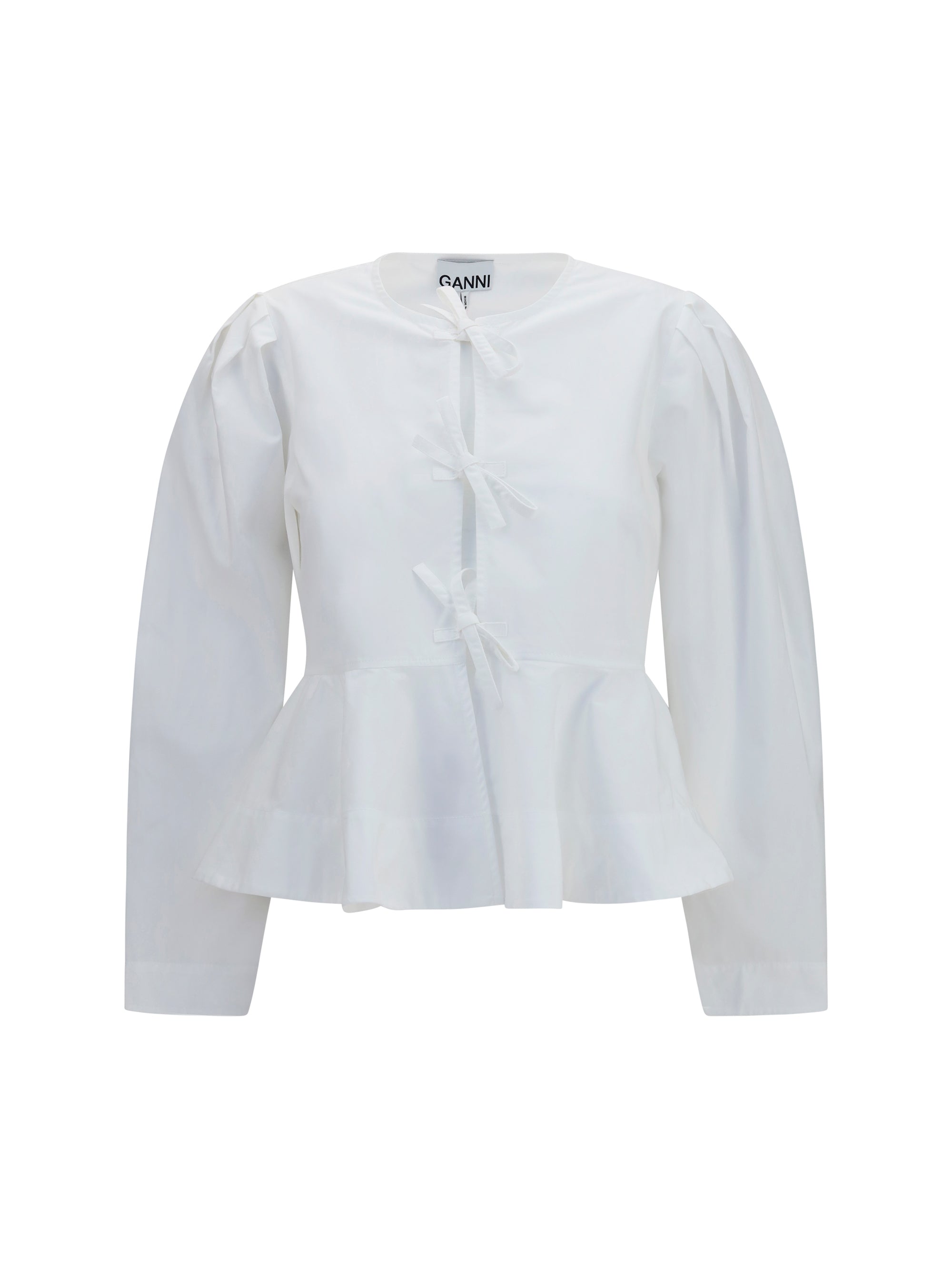 cotton poplin blouse with bows