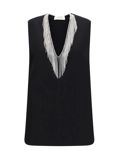 faglia v-neck top with crystals