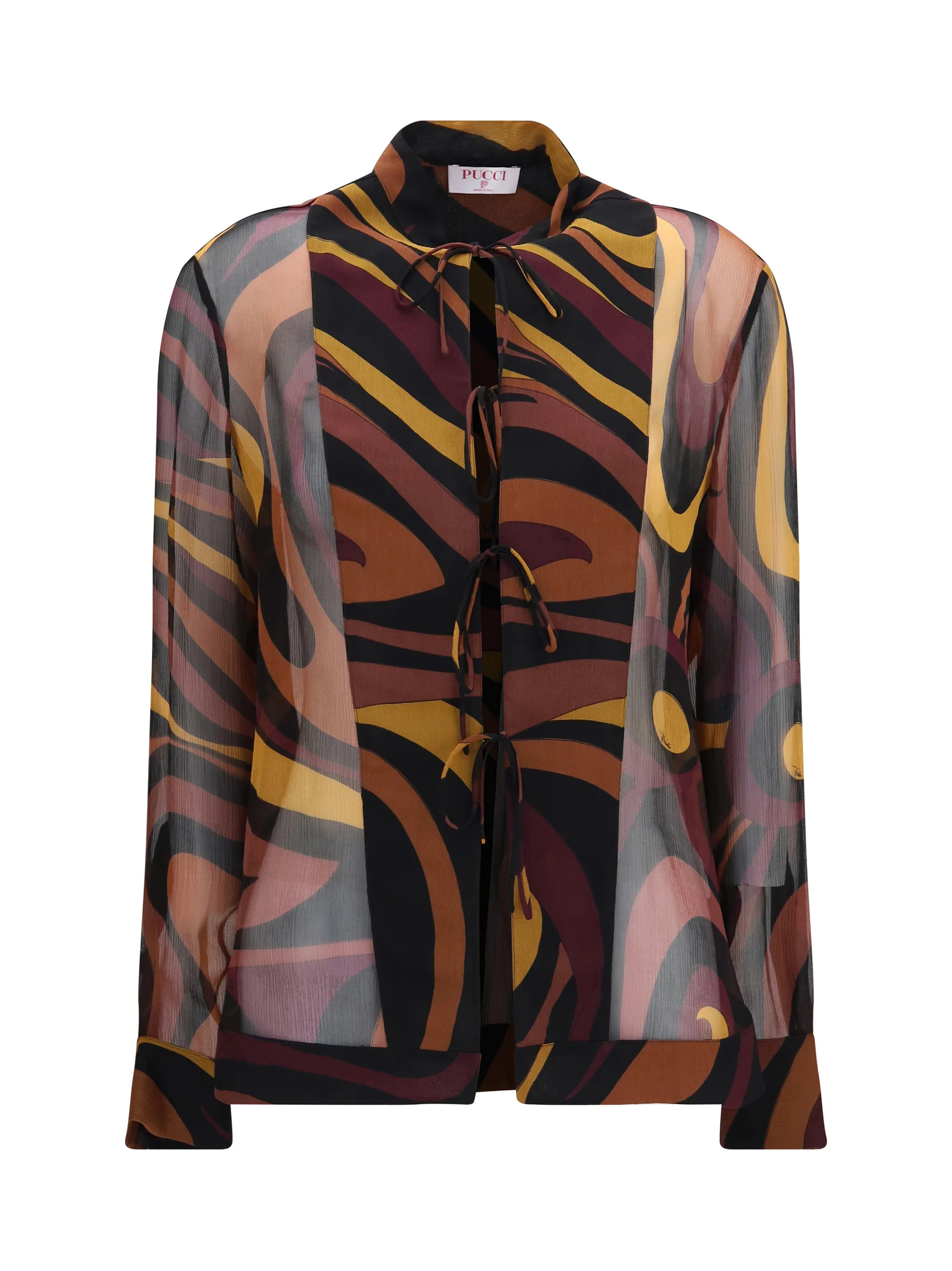 PUCCI 42 creponne shirt in marmo print