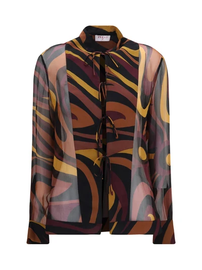 creponne shirt in marmo print