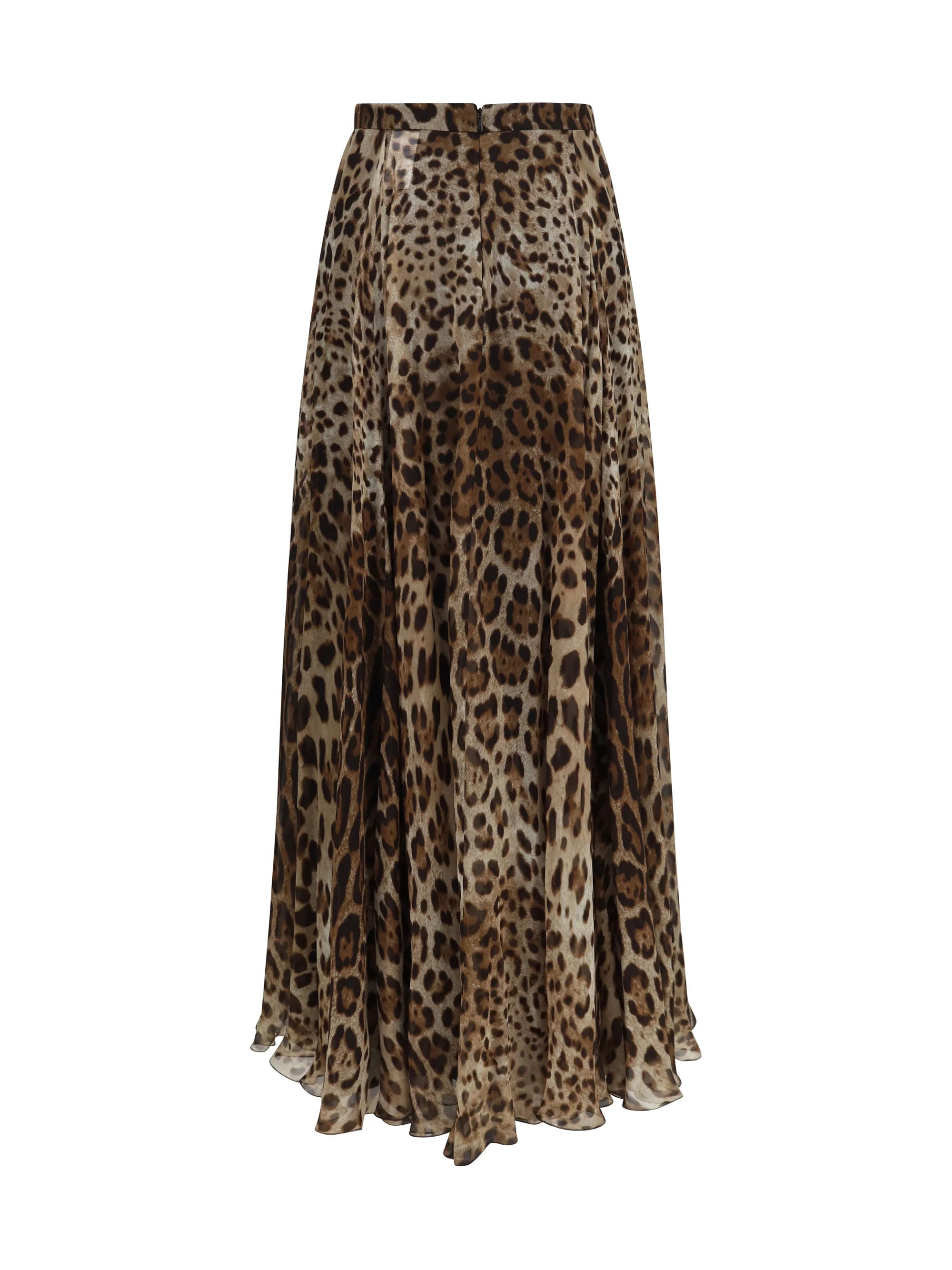 leopard-print chiffon skirt