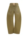 wide-leg jeans with back belt
