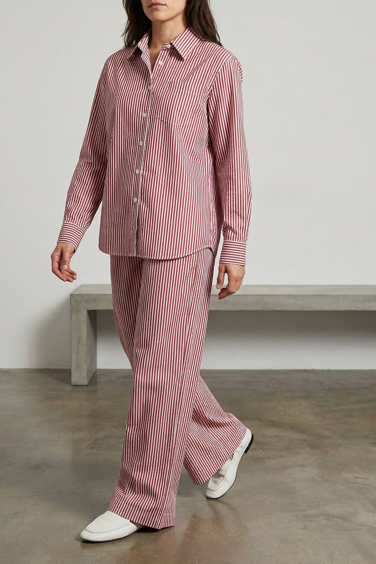P.A.R.O.S.H. L cashine striped cotton poplin pants
