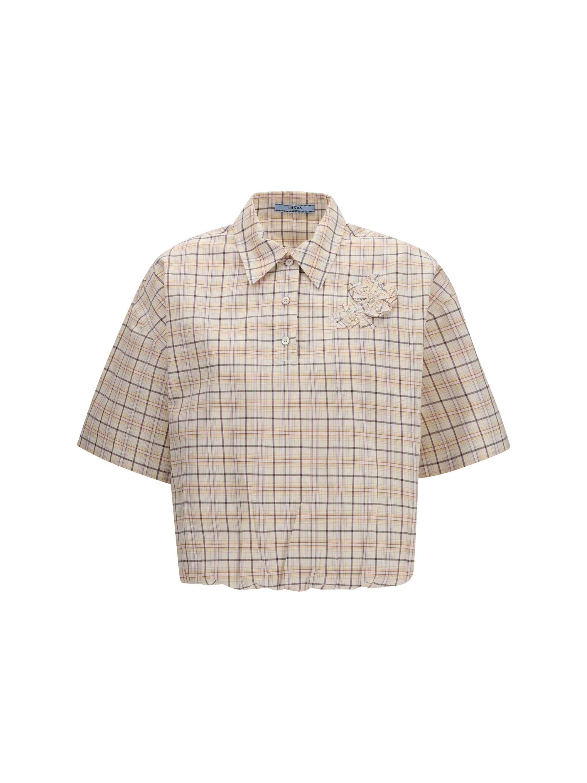 PRADA 40 checked poplin shirt