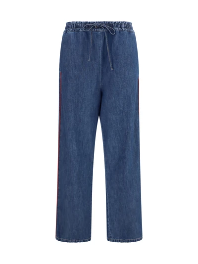 lightweight wide-leg denim pants
