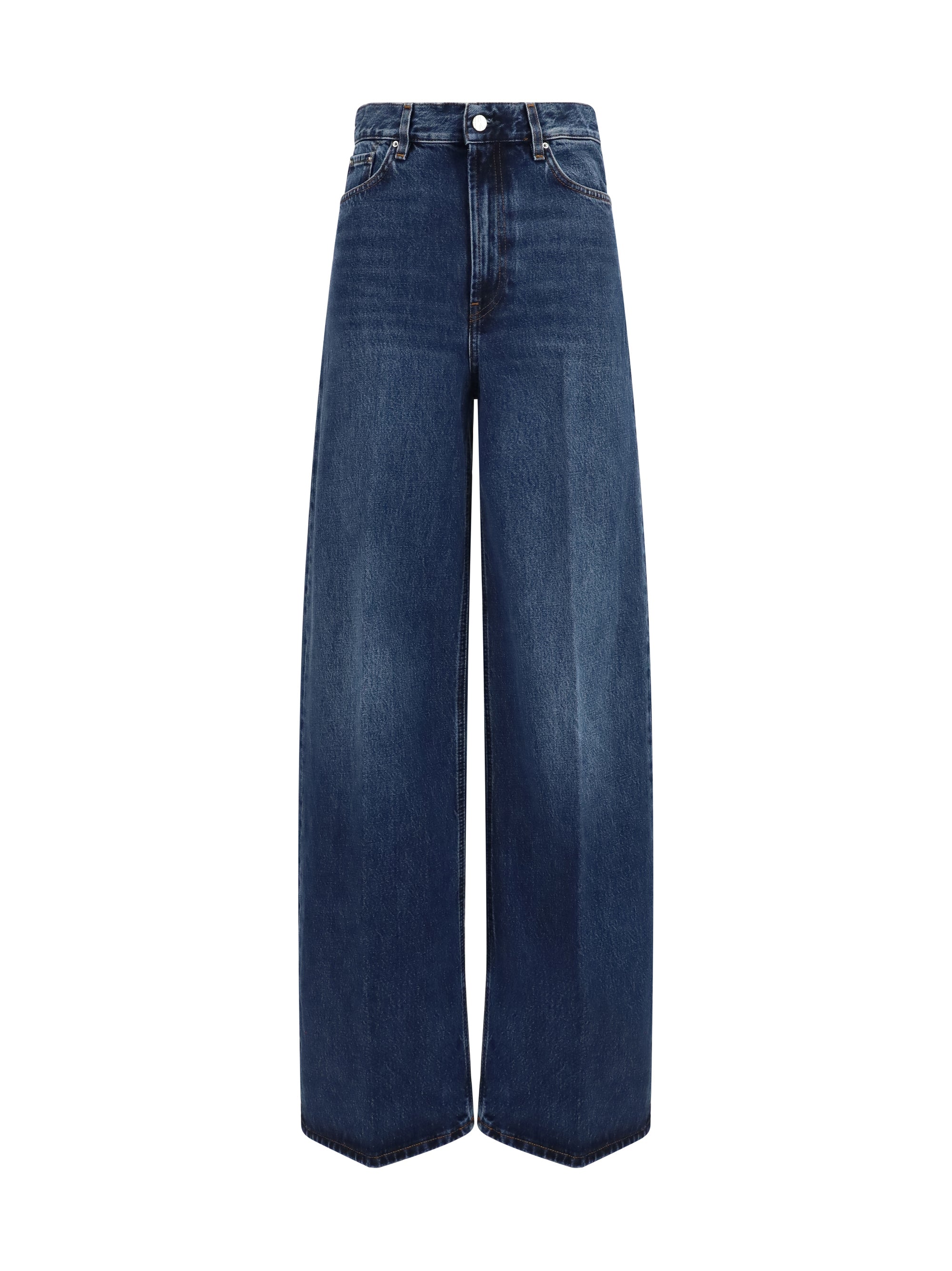 wide-leg denim jeans
