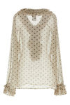 pallina blouse in semi-transparent pleated soleil polka dot fabric