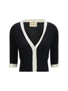 bicolor v-neck cardigan