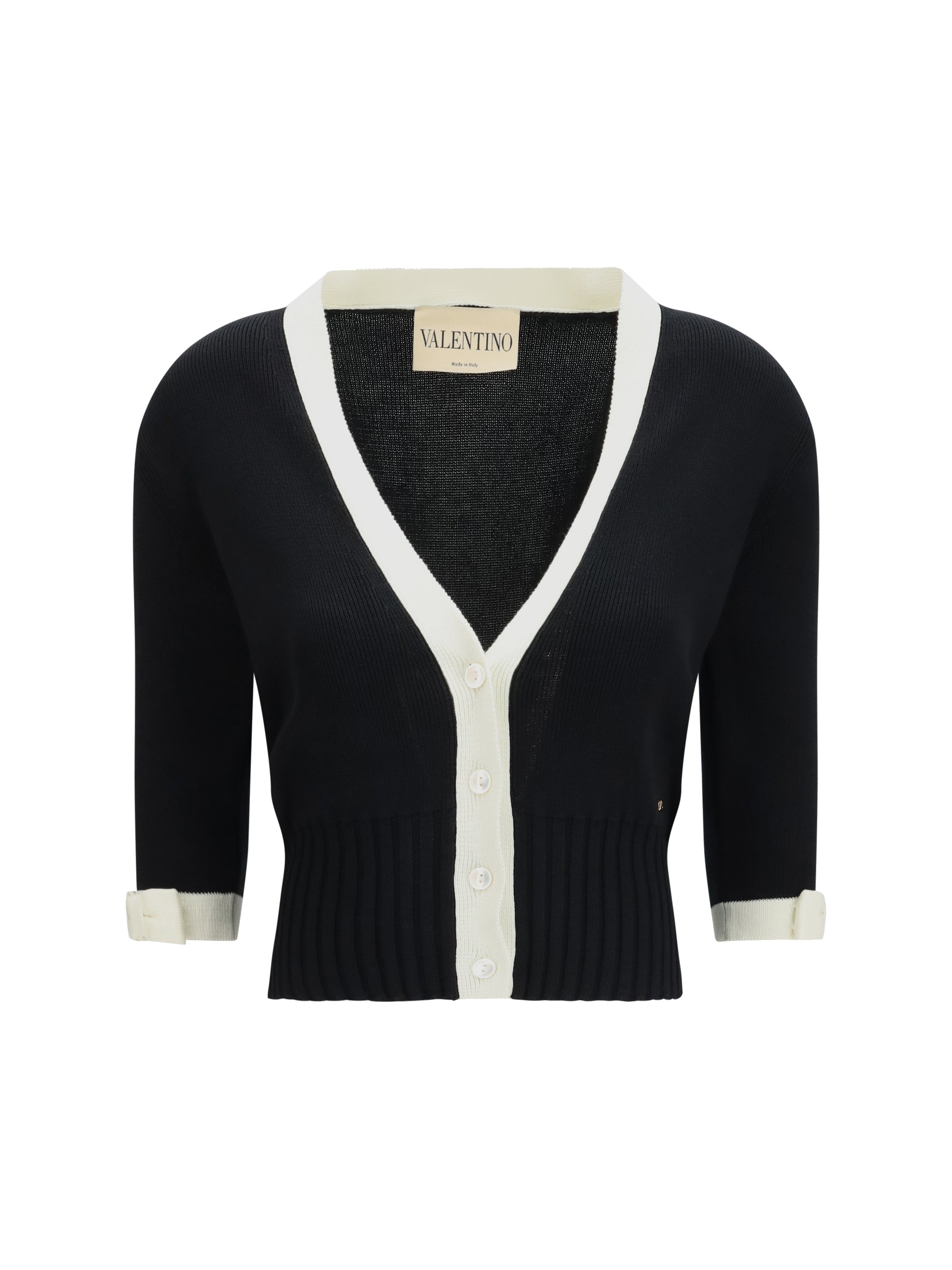 bicolor v-neck cardigan