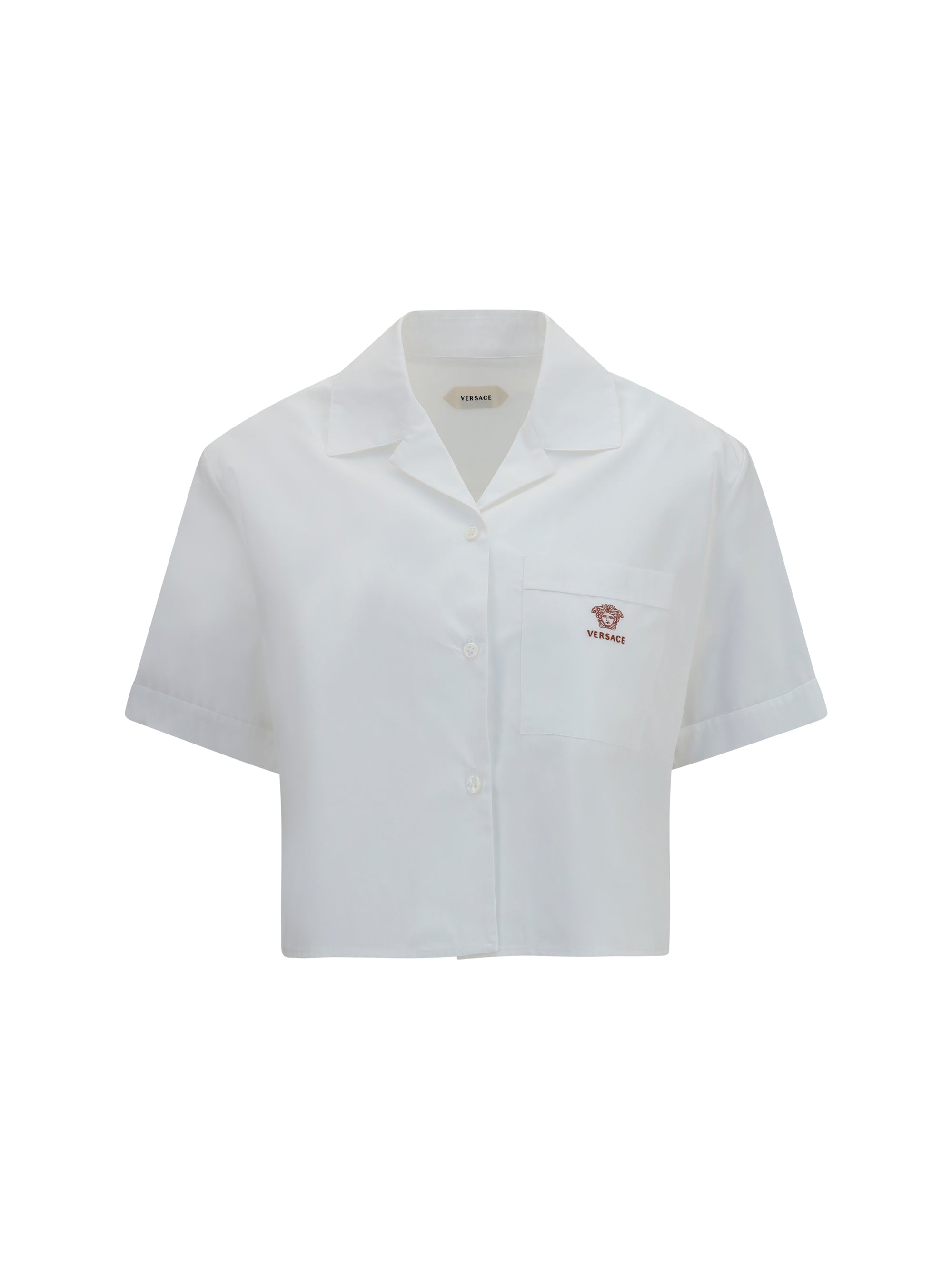 VERSACE 38 cropped cotton poplin shirt 