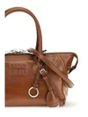 glossy leather handbag