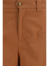cotton canvas barrel-leg pants