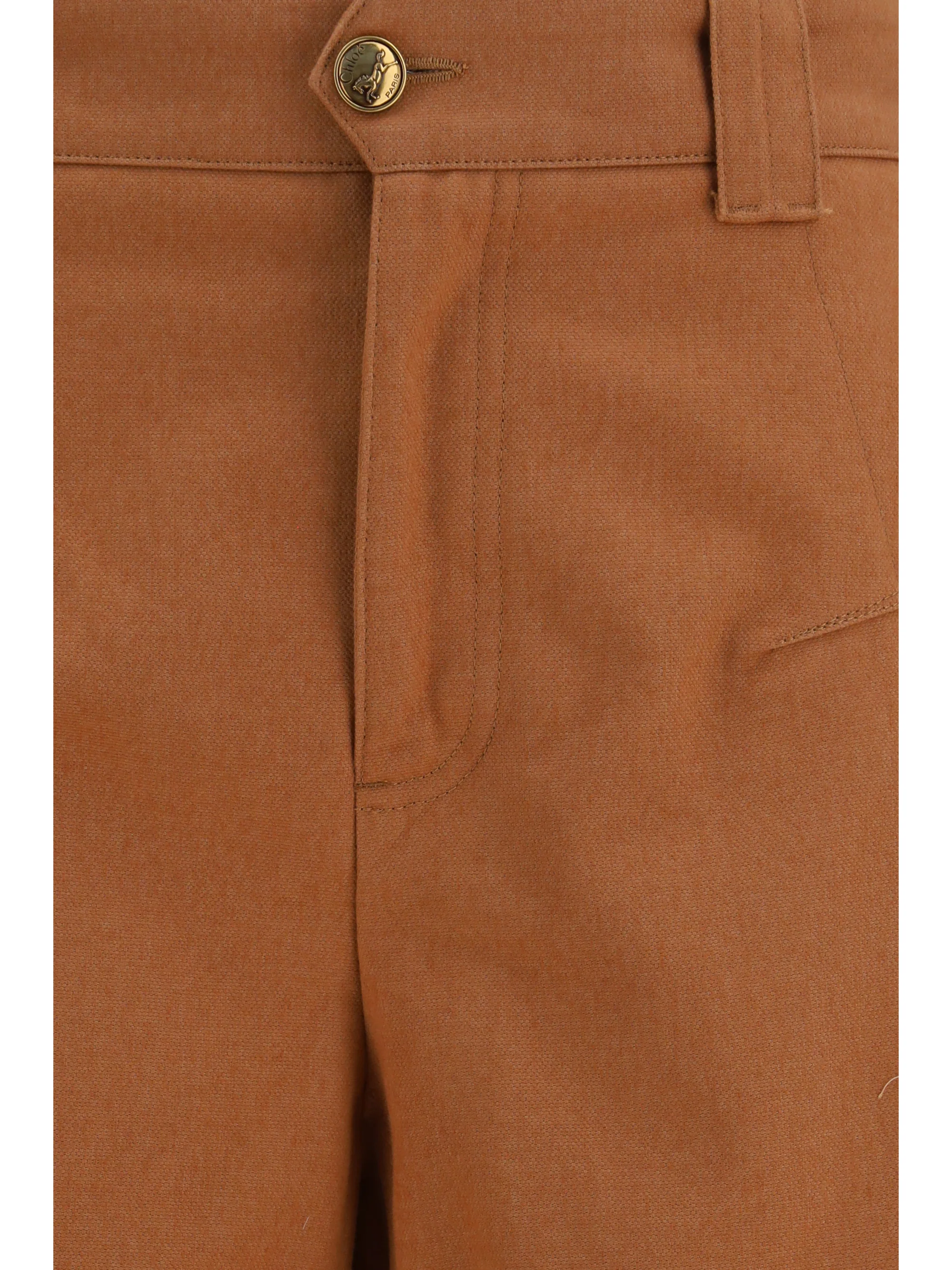 cotton canvas barrel-leg pants