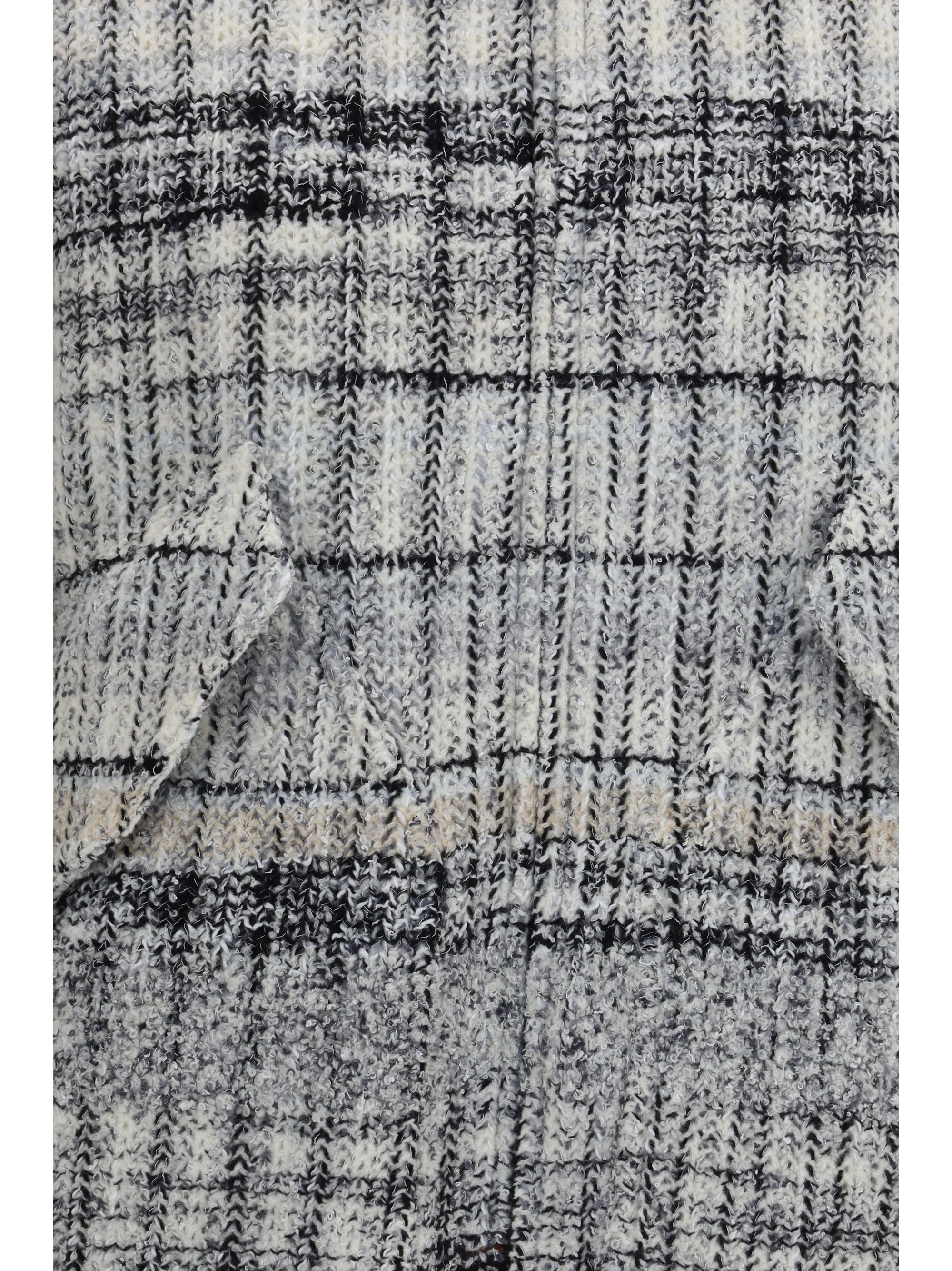 oversized check wool-blend bomber jacket