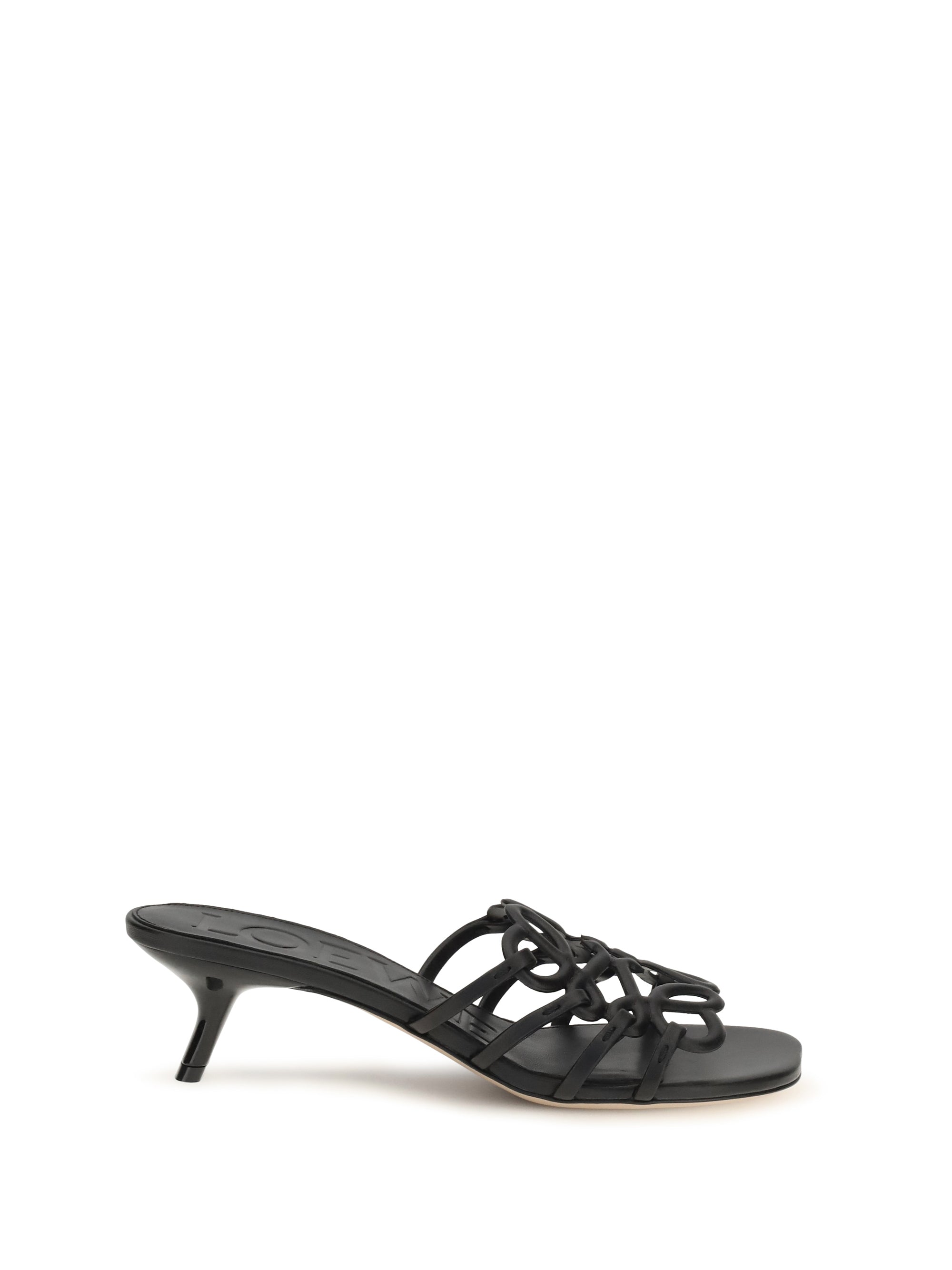 LOEWE 38 anagram petal leather slide sandals