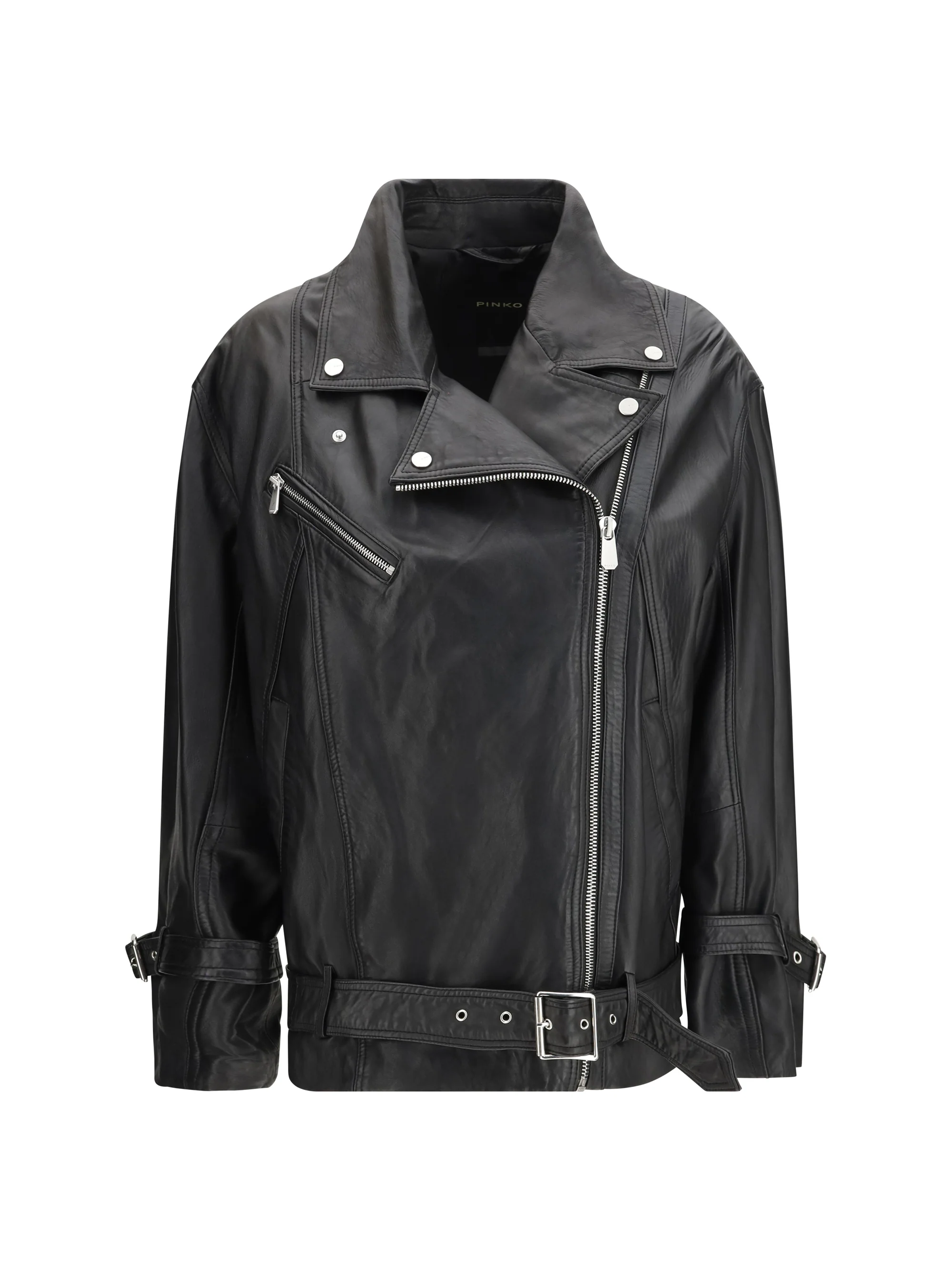 PINKO 36 leather biker jacket