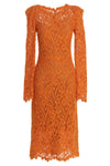 wool-blend macramé lace shift dress