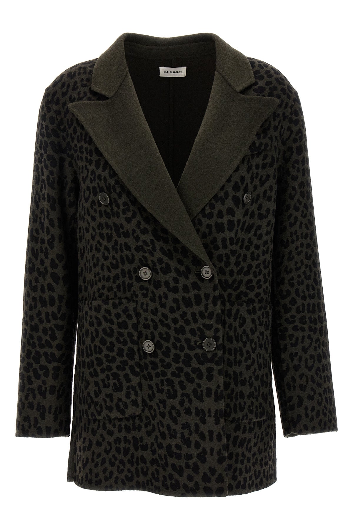 P.A.R.O.S.H. M double-breasted blazer in animal print wool
