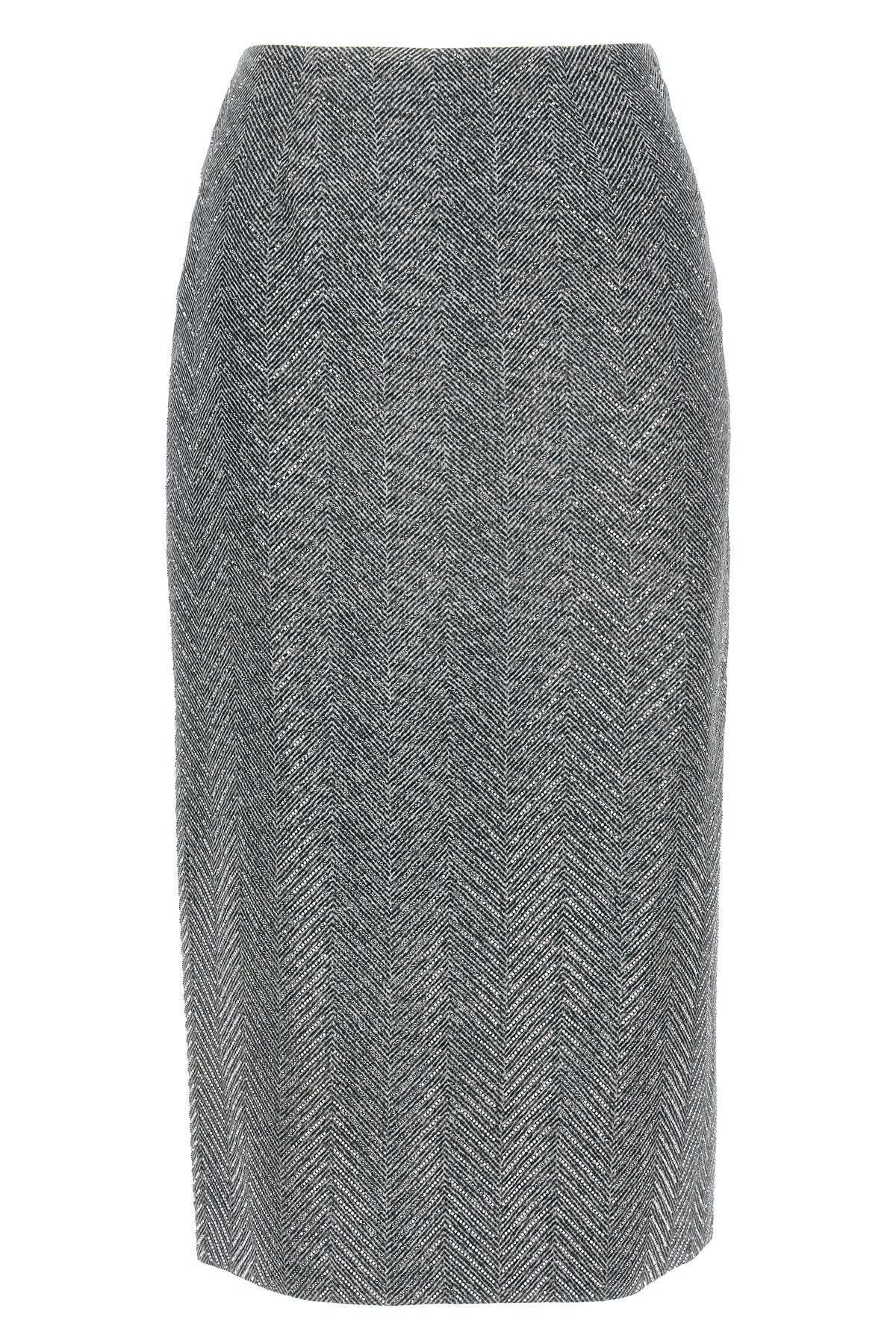 ERMANNO SCERVINO 40 midi skirt in herringbone patterned silk