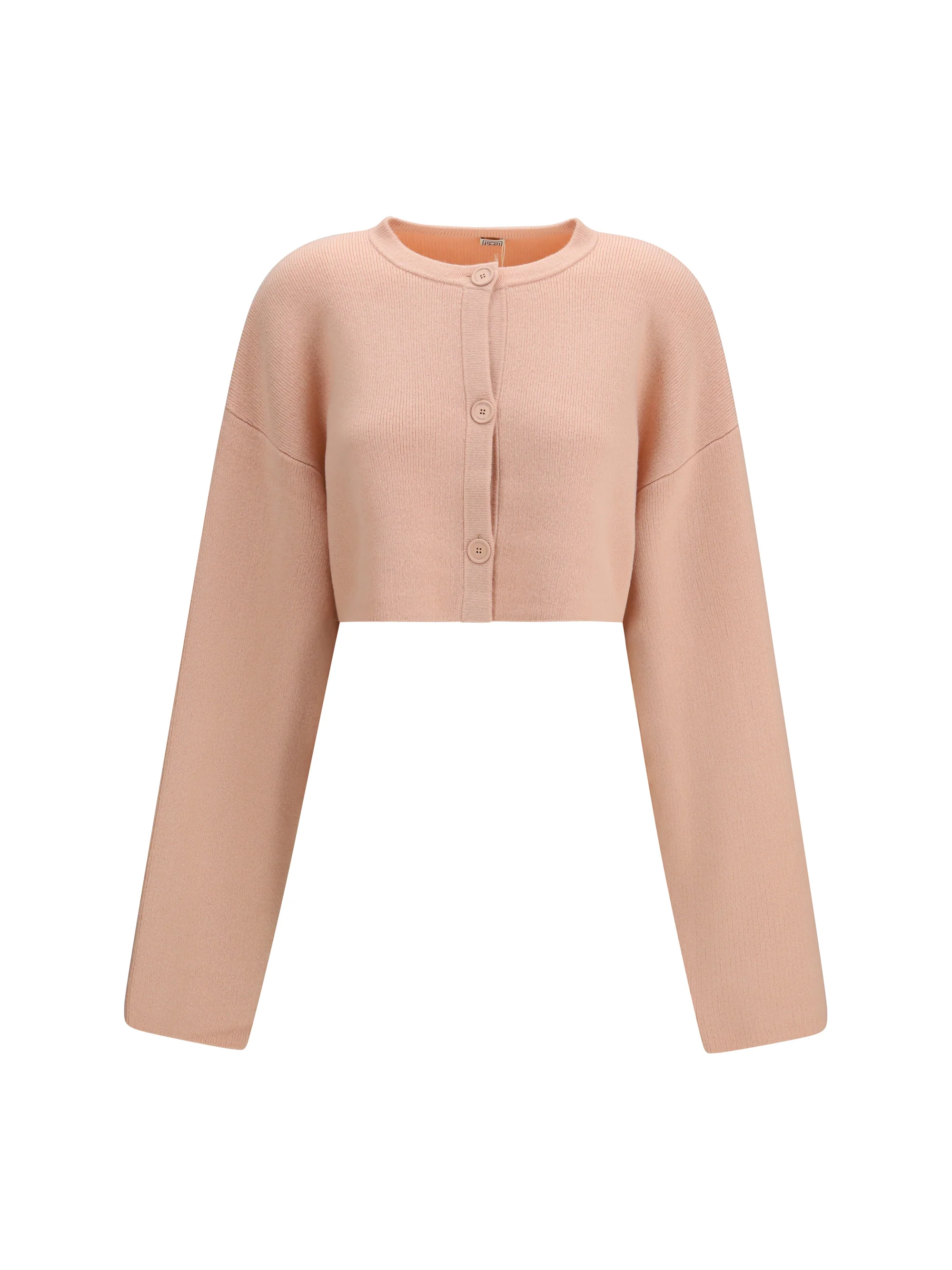 cropped crewneck cardigan with button fastening