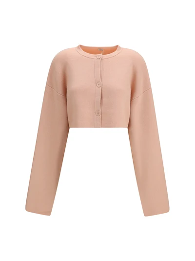 cropped crewneck cardigan with button fastening