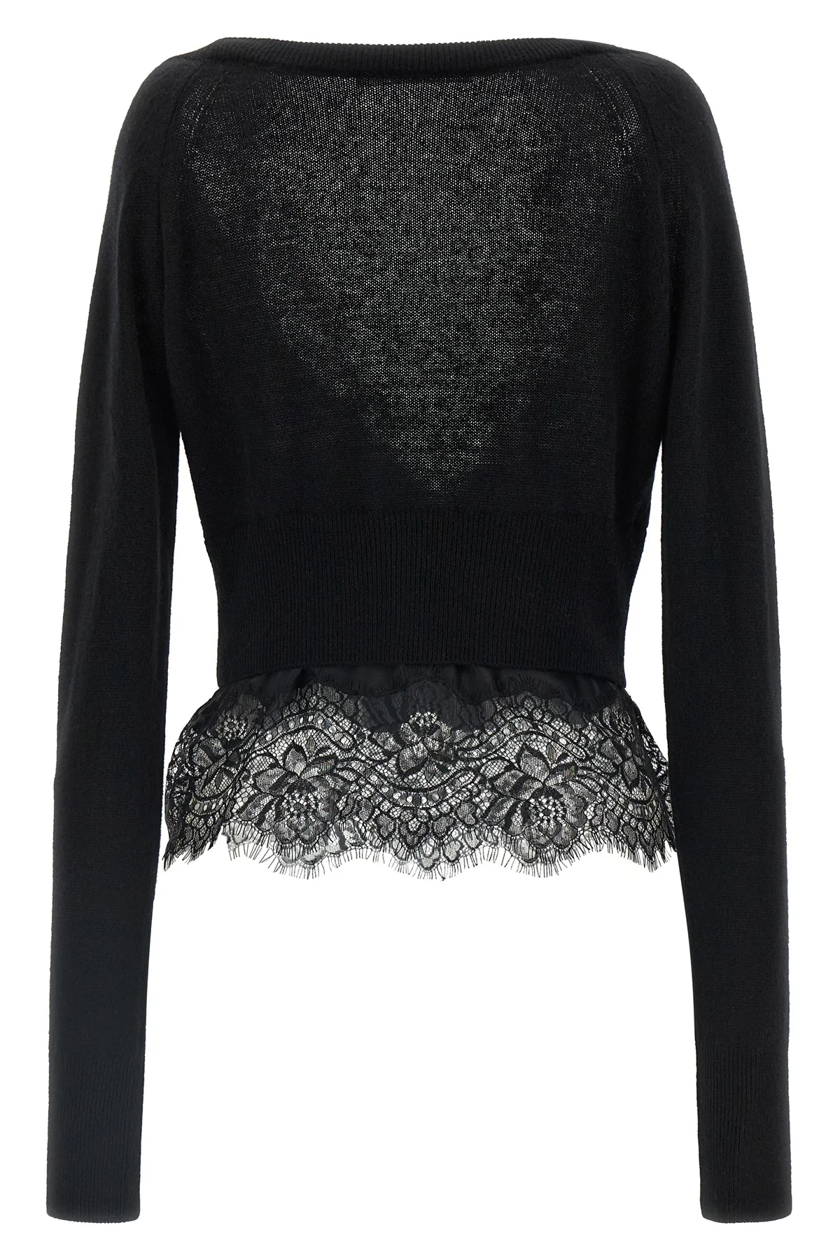 ERMANNO SCERVINO 38 the ermanno scervino cardigan in pure black cashmere stands out for a sartorial