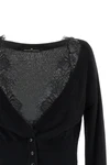 the ermanno scervino cardigan in pure black cashmere stands out for a sartorial