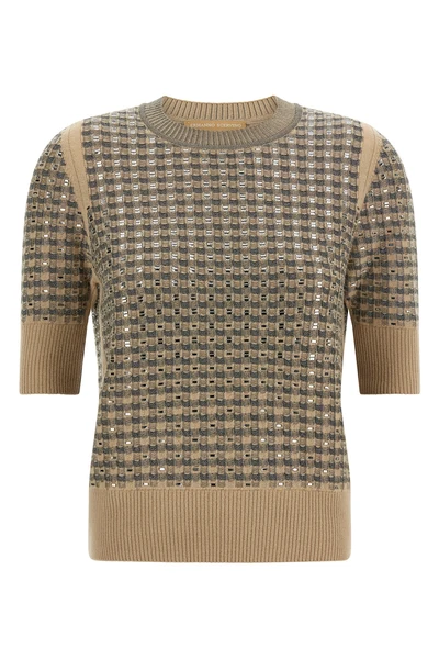 the ermanno scervino short-sleeved sweater stands out for its sophisticated knit