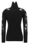 the ermanno scervino high neck sweater in pure black virgin wool stands out for