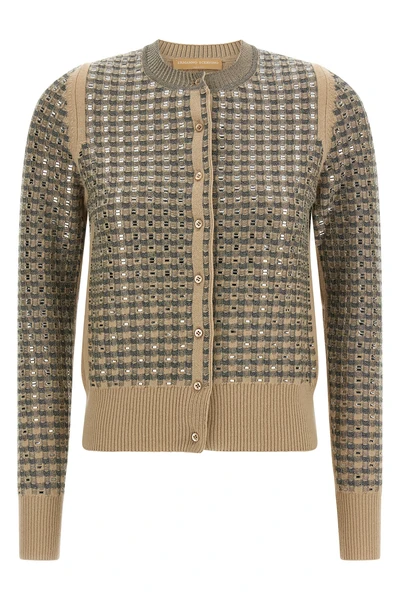 the ermanno scervino cardigan features sophisticated knitting characterized by a