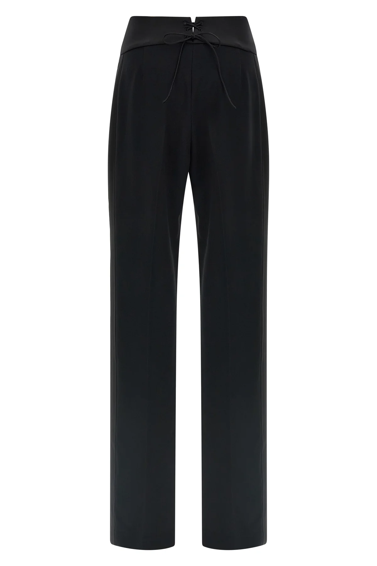 the tuxedo-inspired trousers by ermanno scervino define a slender silhouette thr