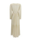 buttoned sheer long dress
