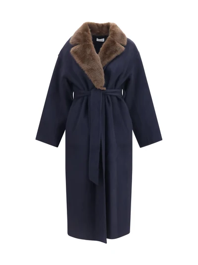 wool coat with fur collar and belt
