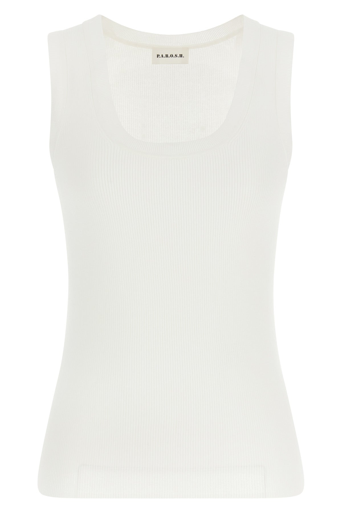 P.A.R.O.S.H. M cipria26 ribbed stretch cotton top
