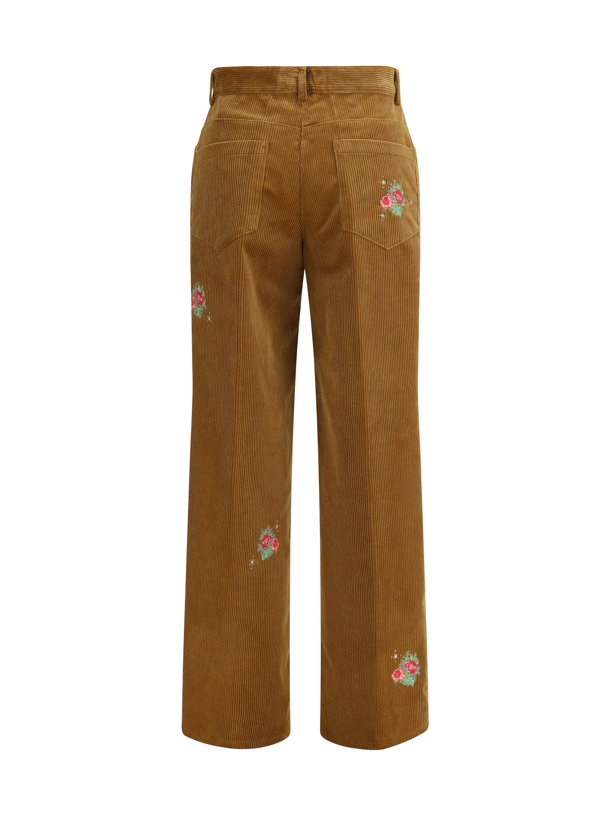 FORTE_FORTE 0 velvet pants with embroidered bouquets