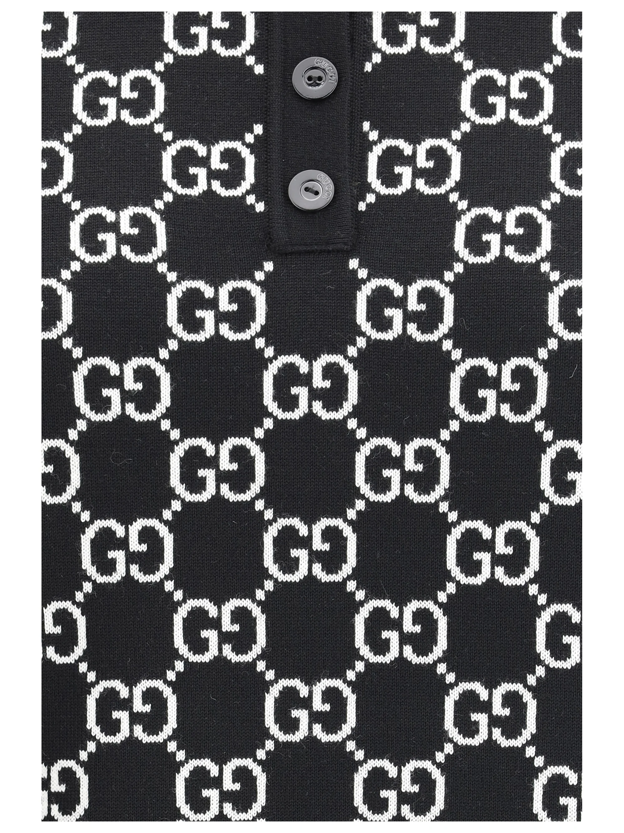 gg wool jacquard polo top