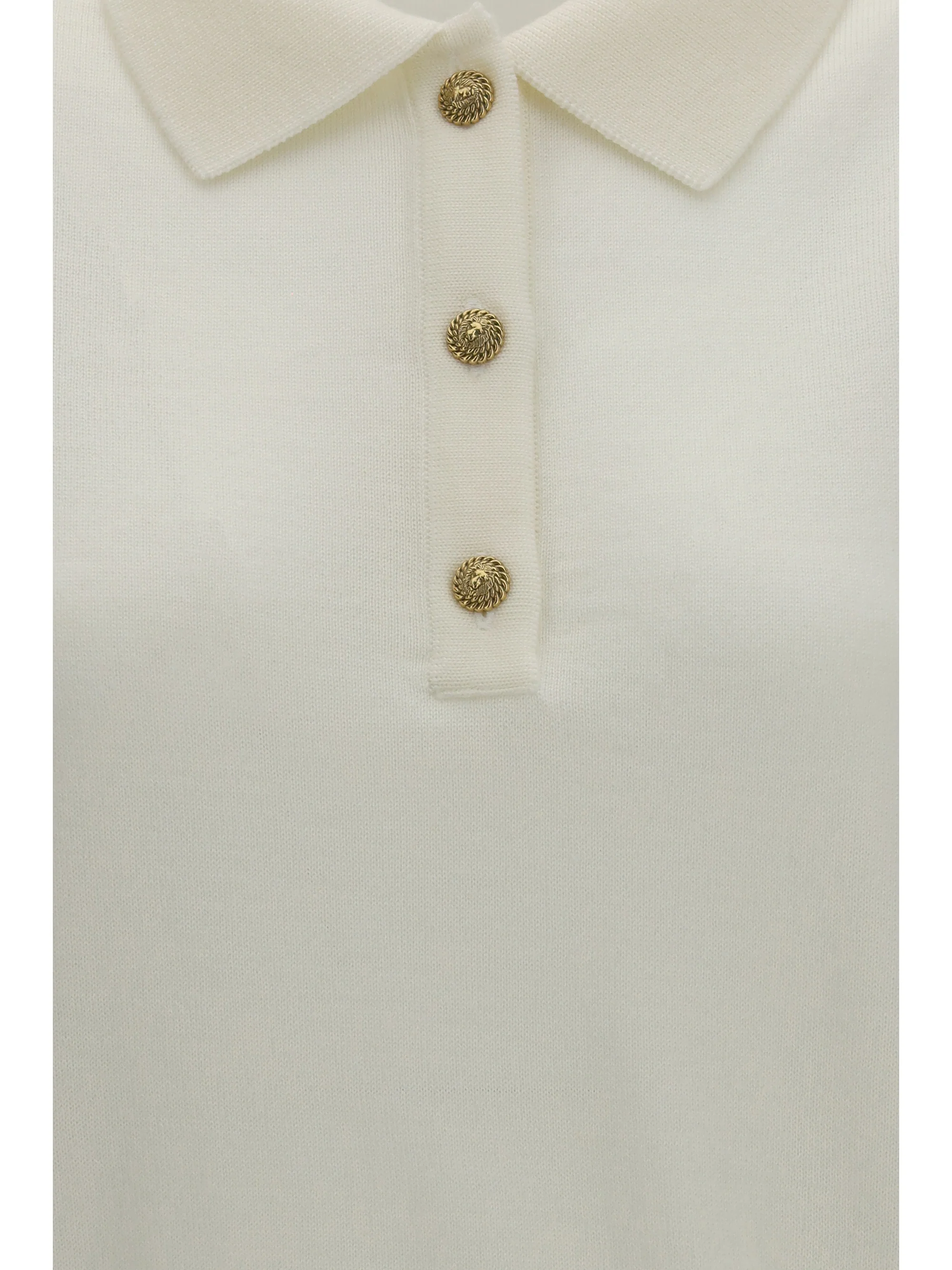 wool polo with vintage buttons