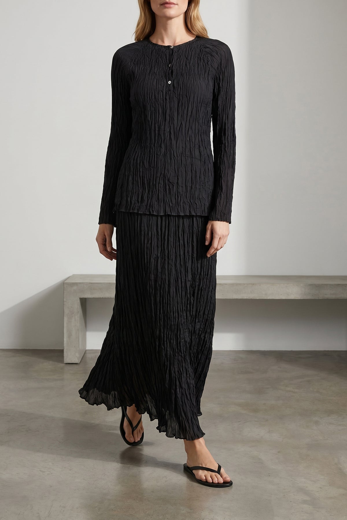P.A.R.O.S.H. M long soph pleated silk skirt