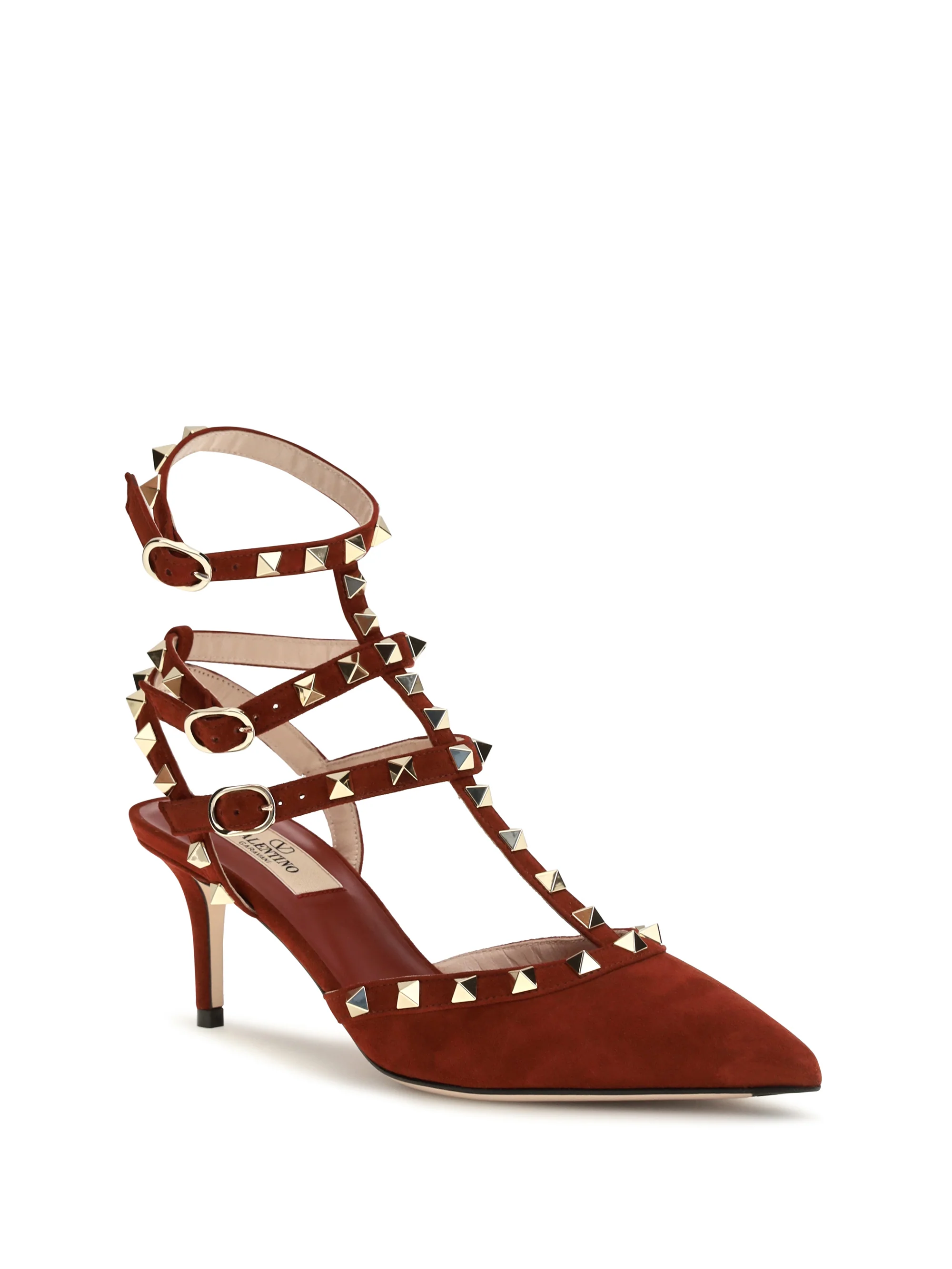 rockstud suede pumps