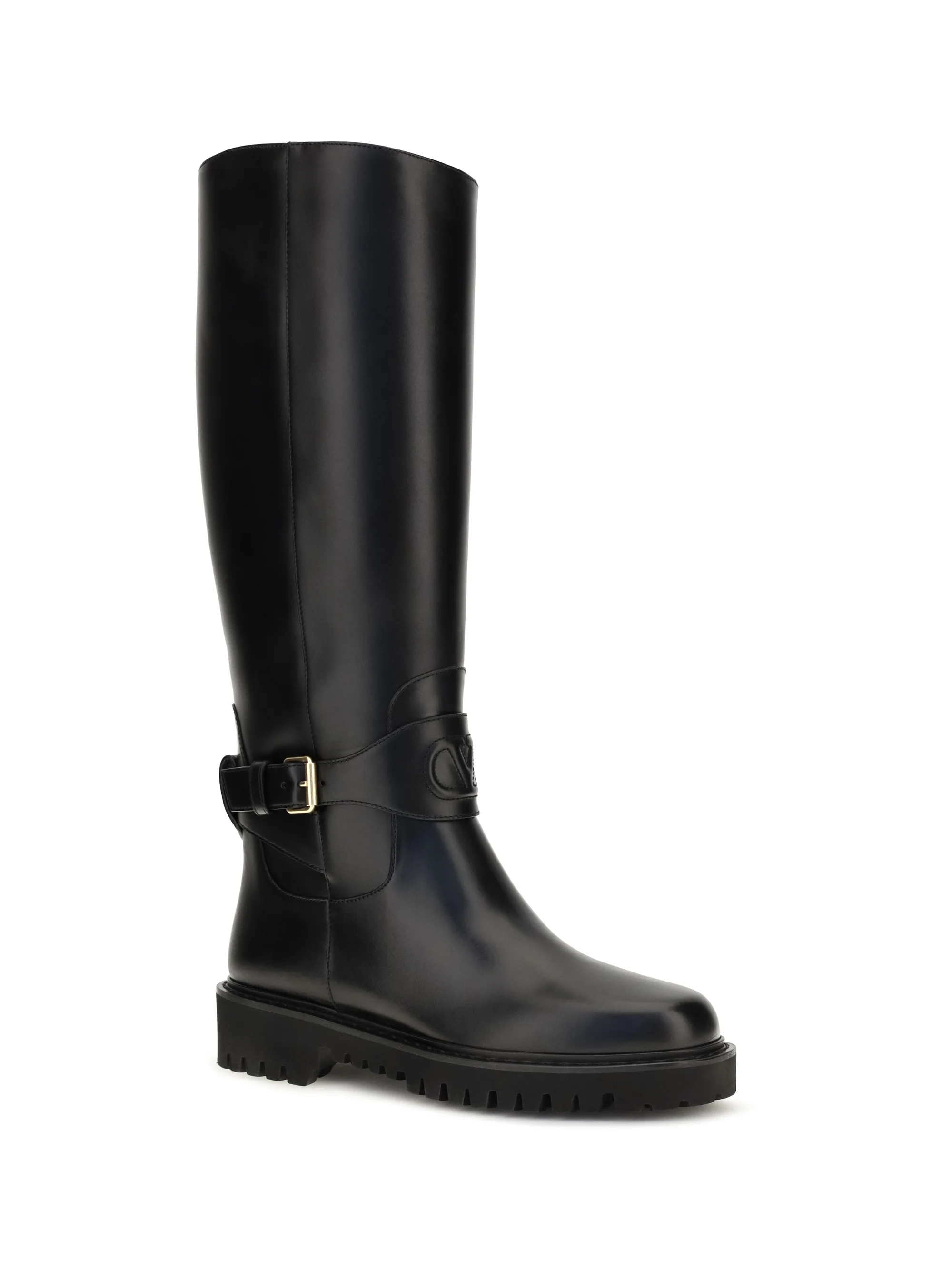 VALENTINO GARAVANI 36 vlogo signature calfskin high boots