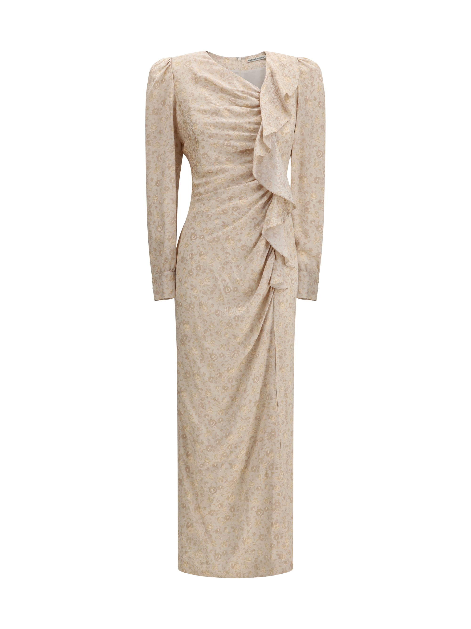 ALESSANDRA RICH 42 jacquard draped dress with flounces