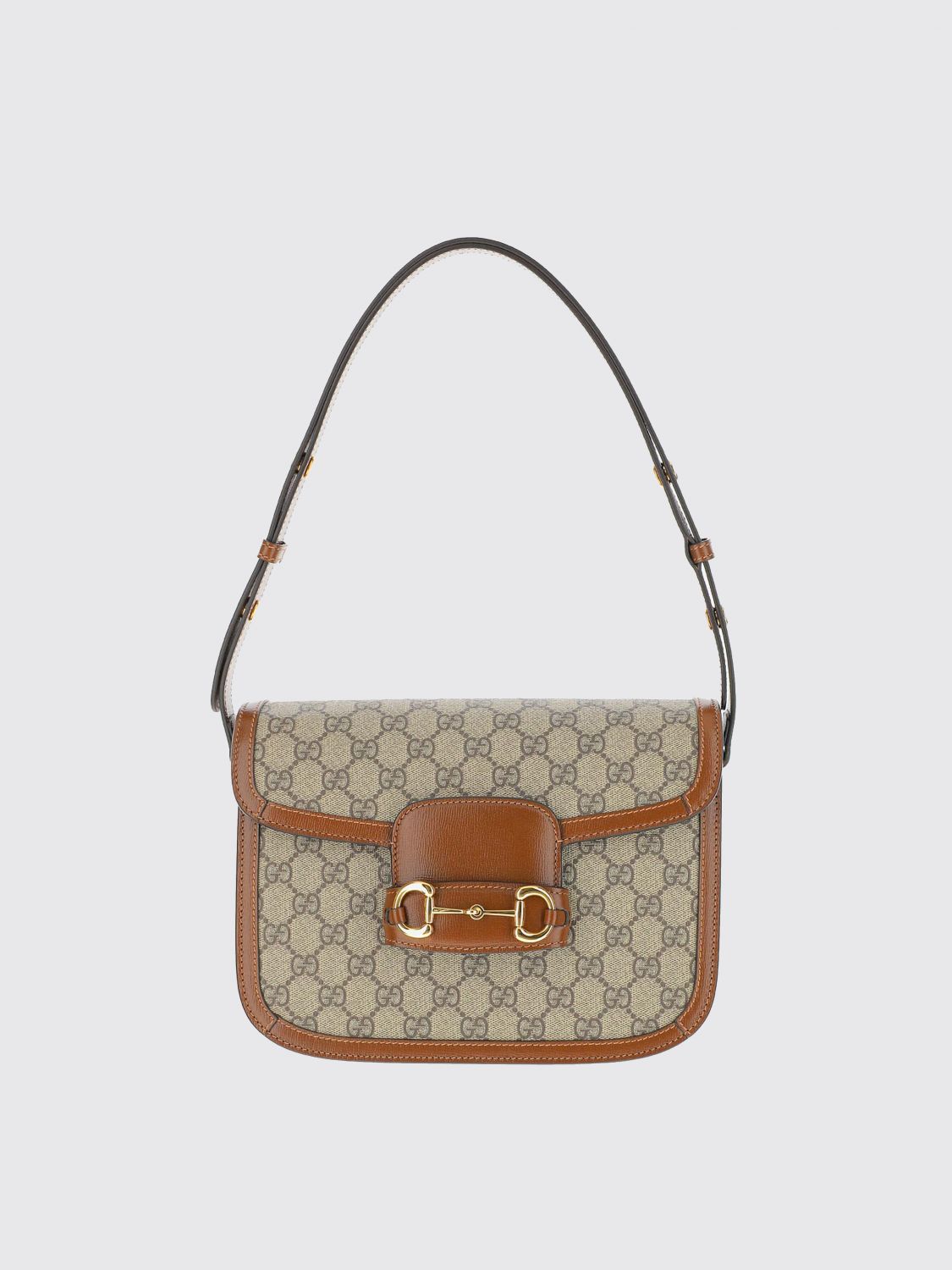 GUCCI OS horsebit 1955 gg supreme canvas and leather bag